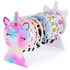 Basumee Girls Headband Holder Organizer Hair Hoop Headband Display Stand Unicorn Hairband Stand Organizer Headband Storage Home Room Decors for Girls, Rainbow