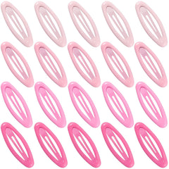 20PCS Oval Metal Snap Clips for Women No Slip Small Barrettes for Thin Fine Hair,Matte Black Brown Beige
