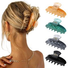 4Pcs Large Acrylic Hair Claw Clips - Strong Hold Thick Hair Banana Barrettes for Women Girls (Hair Clips, Banana