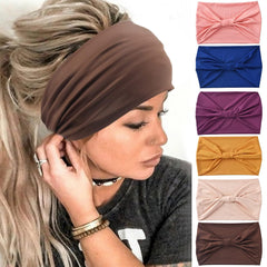 Yeshan Boho Bandeau headbands for Women Wide Bandana Knot Hair Scarf Floral Printed African Hair Bands Elastic Turban Thick Head Wraps Stretch Cotton Head Bands,Pack of 6