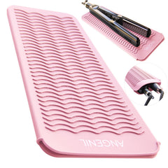 ANGENIL Professional Silicone Heat Resistant Mat Pouch for Hair Straightener, Curling Iron and Flat Iron, Portable Travel Mat and Cover for Hair Styling Tools, Grey