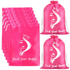 2PCS Satin Wig Bags Storage for Multiple Wigs Soft Silky Pouches with Drawstring Hair Packaging Bags for Wigs, Bundles,Hair Extensions,Tools, business gift bags (Black)