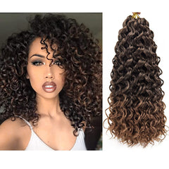 GoGo Curl Crochet Hair for Women Water Wave Curly Crochet Hair Wavy Human Hair Deep Wave Beach Curl Crochet Synthetic Hair Extensions (12 inch(Pack of 6), 1B/30/27)