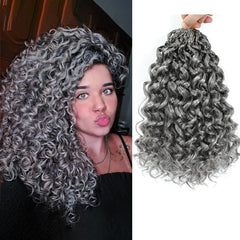 Pre looped Gogo Curl Crochet Hair 12 Inch 8 Packs Pre twisted Short Curly Crochet Hair for Black Women Ocean Wave Braiding Hair Water Wave Deep Braiding Hair (12 inch 1B)