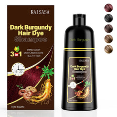 Black Hair Dye Shampoo 3 in 1, Hair Color Shampoo for Women and Men, Hair Dye to Cover Gray Hair, Herbal Ingredient Shampoos for Grey Hair Coverage 500ml (Black)