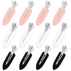 Hair Clip, 12Pcs No Crease Hair Clips for Styling, Makeup, Sleeping, Makeup Application ABS Resin and Stainless Steel, Non Slip, No Bend Design, Suitable for All Hairstyles