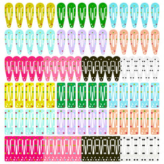 KUBOM 100 Pcs Star Hair Clips Non-slip Toddlers Colorful Cute Mixed Color Metal Hair Barrettes Hair Accessories for Women Girls