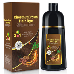 Black Hair Dye Shampoo Instant & Easy 3-in-1 Hair Color Solution for Men and Women - Herbal Formula, Ammonia-free, Lasts 30 Days - 16.90 oz