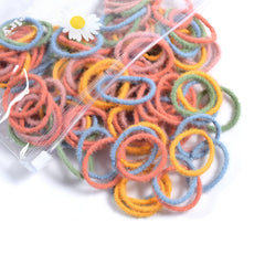 Youxuan Small Hair Elastics for Girls, Soft and Comfy Rubber Bands, 100 PCS Hair Ties, Black
