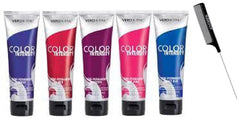 Comb + Co𝐥o𝐫 Int𝐞n𝐬it𝐲 by J, SEMI-PERMANENT Creme Hair Color, Deep, Bold, Vibrant Colours (w/SIeekshop Rat Tail Pin Comb) Cream Haircolor Dye (Am𝐞thy𝐬t PurpI𝐞)