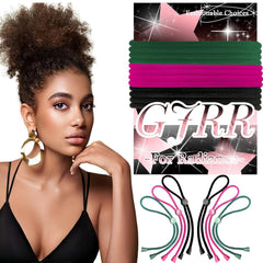 Adjustable Hair Ties for Thick, Curly Hairstyles - Afro Puffs, Ponytails, Locs, Pineapples for Black Women and Girls (Pack of 6)