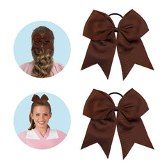 Cheer Bows for Cheerleaders Cheerleading Bows 2 Pcs 8 Inch Large White Hair Bow Scrunchies Ribbon Ties School Sports Softball Cheerleader Bows Hair Accessories Gifts for Girls Women