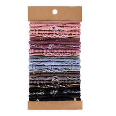 Boho Hair Ties 48pcs,Hair Accessories for Women, Hair Tie Bracelets,Ponytail Holders for Girls with Thick and Thin Hair,Soft Dual-Use No-Damage Ties,Mother's Day, Valentine's Day, Christmas gifts