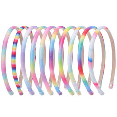 Fishdown Thin Glitter Headbands 6 Pack, Including Gold, Silver, Rose Red, Pink, Blue, Light Blue for Girls and Women, Non-slip Upgraded Sequin Headband with Soft Fabric Cover