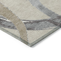 Machine Washable Indoor/ Outdoor Abstract Contemporary Chantille Rug