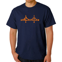 LA Pop Art Men's Word Art T-shirt - San Francisco Bridge