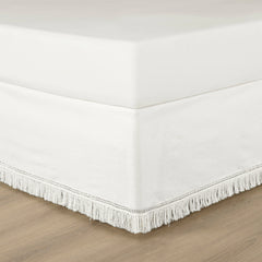 Lush Decor Boho Fringe 15-Inch Tailored Drop Easy Fit Bedskirt