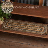 Espresso Jute Stair Tread or Table Runner Rect Latex 8.5x27
