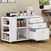 Morin 3 Drawers Wood Mobile File Cabinet with Lock and Adjustable shelves