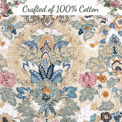 Cozy Line Florabella Cotton Golden Floral 3-pc. Reversible Quilt Bedding Set