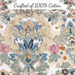 Cozy Line Florabella Cotton Golden Floral 3-pc. Reversible Quilt Bedding Set