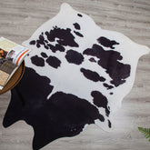 Rio Collection Black/White Faux Cowhide Printed Rug