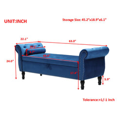 Window Stool Fireplace Bench with Safety Hinges, Upholstered Flap Storage Bench, Footrest Bench with One Pillow