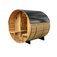 Backyard Discovery Paxton 2-4 Person Outdoor Barrel Sauna, Porch
