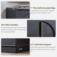 Buffet Cabinet with Arched Doors, Wood Sideboard with Adjustable Shelf