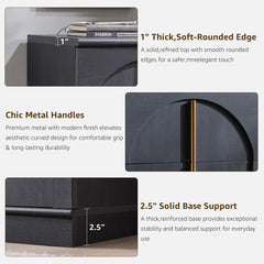 Buffet Cabinet with Arched Doors, Wood Sideboard with Adjustable Shelf