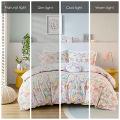 Intelligent Design Kids Lulu Floral Reversible Cotton Duvet Cover Set with Throw Pillow