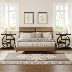 Small 3-tier Living Room End Tables And Side Tables with Metal Frame