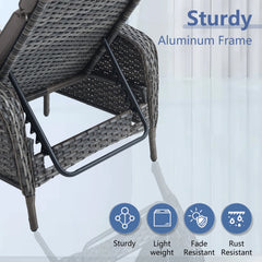 Outdoor 2 Peice Rattan Lounge Chaise