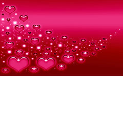 Contemporary Valentine Themed Rectangle Shape Wall Art, Red - 6 x 12