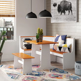 Linon Middlecreek Wood Farmhouse Breakfast Nook Dining Set
