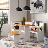 Linon Middlecreek Wood Farmhouse Breakfast Nook Dining Set