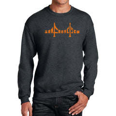 LA Pop Art Men's Word Art Crewneck Sweatshirt - San Francisco Bridge