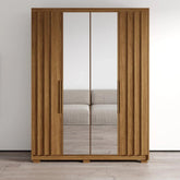 Meble Furniture California Wardrobe with Mirror, 69.3"W x 20.5"D x 90.6"H, Brazilian Made