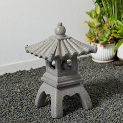 Glitzhome MGO Faux Concrete Pagoda Garden Statue Indoor and Outdoor Decoration