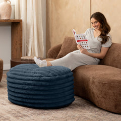 Jaxx Paran Pouf - Fluffy Faux Fur Ottoman for Modern Interior Design
