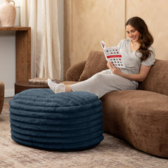 Jaxx Paran Pouf - Fluffy Faux Fur Ottoman for Modern Interior Design