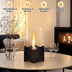 Portable Table Top Fire Pit Burner Heater Black