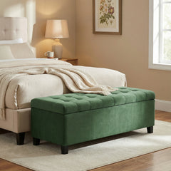 Mission Tufted Fabric Storage Ottoman Bench by Christopher Knight Home