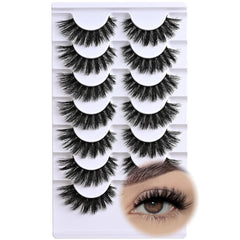 Lashes Wispy False Eyelashes Volume Doll Eye Strip Lash Spikes Fluffy Fake Mink Lashes Strips 7 Pair Anime Eyelash Demi Wispies Natural Manga Eye Lashes Pack Short Full Pestañas Postizas Set