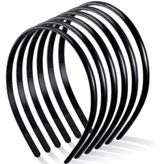 WILLBOND 6 Pieces Plastic Headbands for Women Thin Headband with Teeth Plain Head Bands for Halloween Christmas Women's Hair