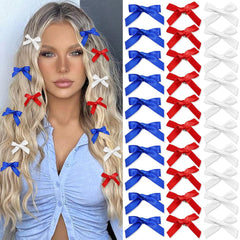 20Pcs Mini Green Hair Bows Small Gingham Craft Bows for Hair Small Bow Hair Clips Cute Bowknot Hair Ribbons Barrettes Y2K Hair Accessories for Women Teens Girls