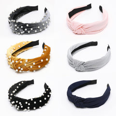 LOVNFC Womens Headbands, 6Pcs Knotted Head Bands No Slip Fashion for Girls Wide Top Knot Turban Velvet Hair Hoops