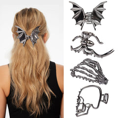 4 PCS Metal Spider Hair Claw Clips for Women, Goth Hair Accessories, Halloween Gifts for Women
