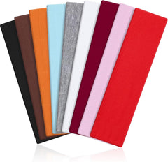 Wisecy Headbands for Women Non Slip - 9PCS Elastic Fabric Hair Band for Women's Hair, Soft Cotton Cloth Stretchy Sweat Headbands for Women for Yoga Workout Running