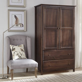 Grain Wood Furniture Shaker 2-Door Solid Wood Armoire - 41x72x22